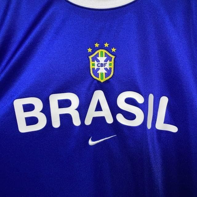 ナイキ ブラジル代表 2002 アウェー プラクティスシャツ 青 白 Lサイズ