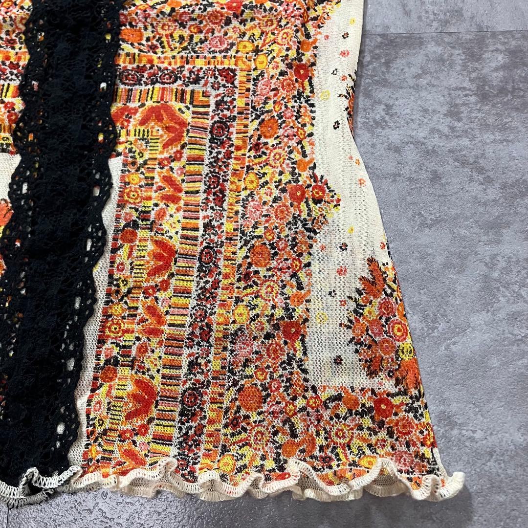 Y2K Jean Paul Gaultier 総柄　パワーネット　キャミソール