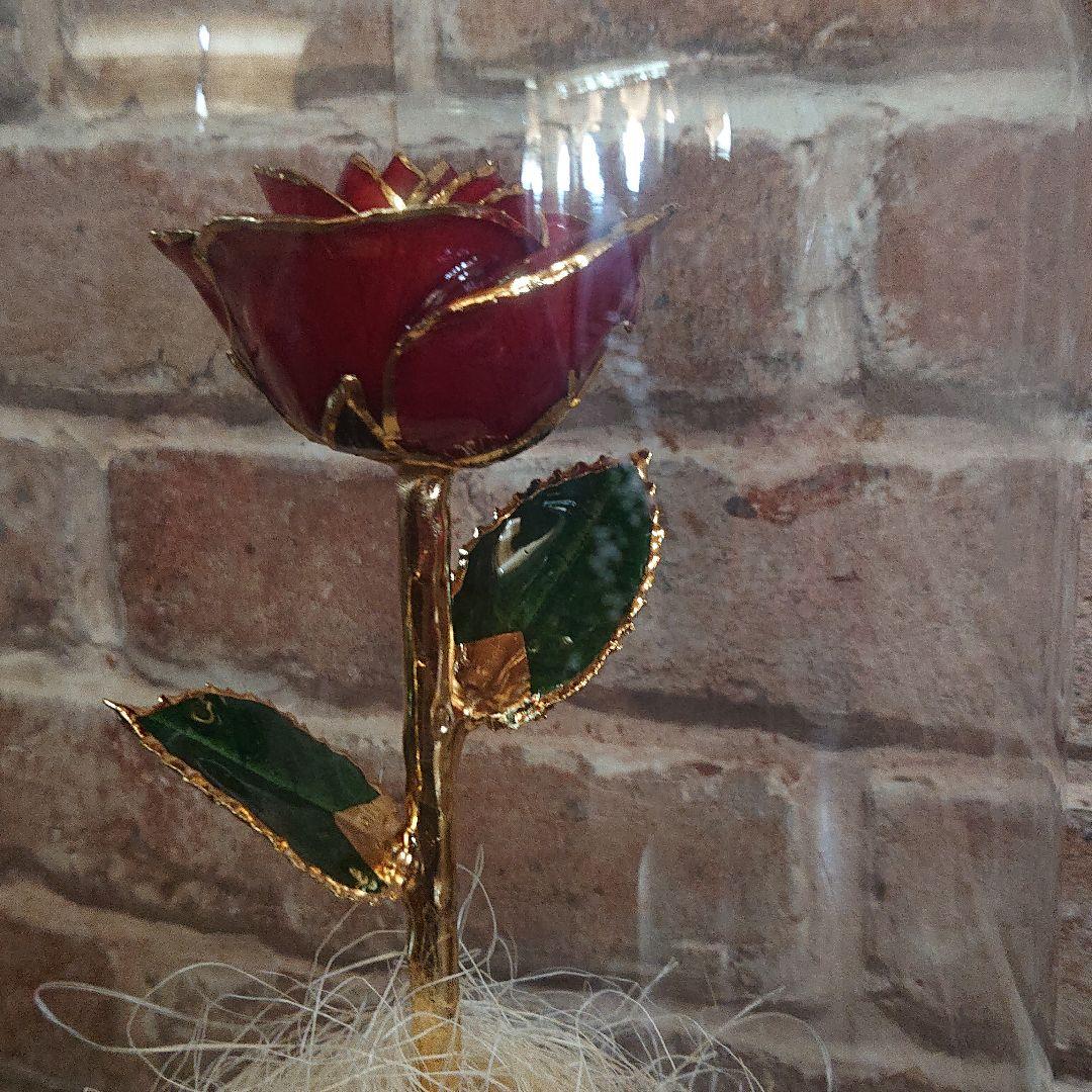 ガラスドーム 薔薇のオブジェ