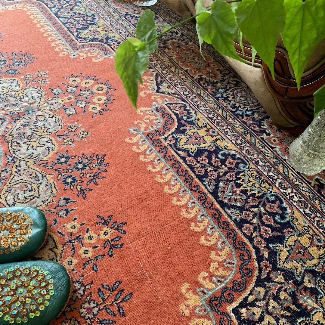 トルコヴィンテージラグ　215×71ロングランナー　カイセリ　アンティークピンク