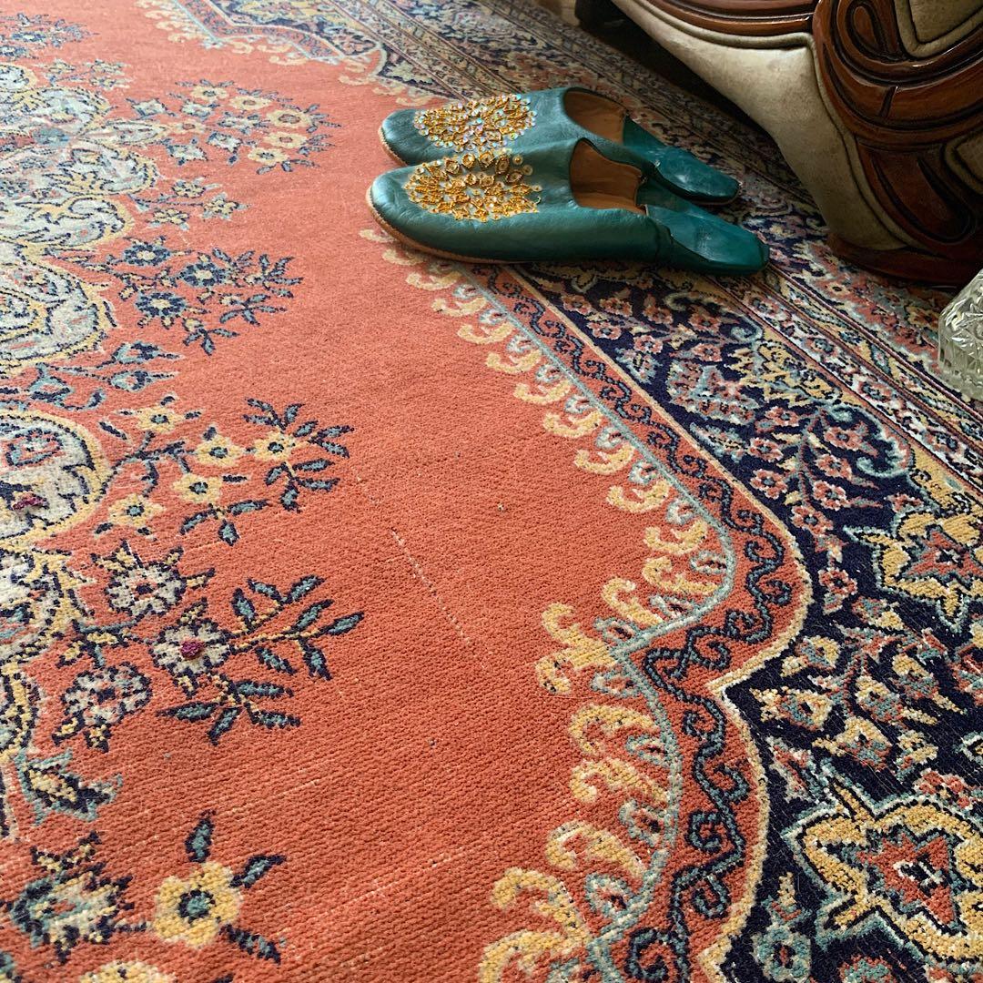 トルコヴィンテージラグ　215×71ロングランナー　カイセリ　アンティークピンク