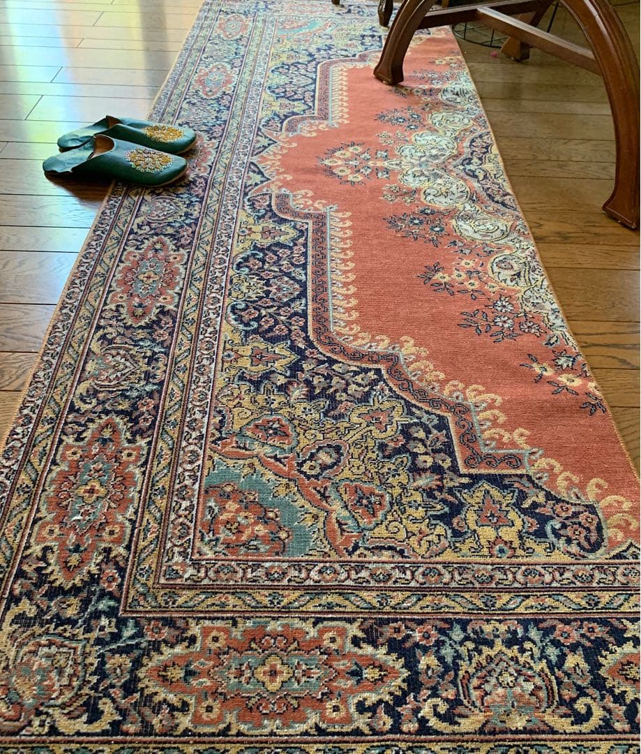 トルコヴィンテージラグ　215×71ロングランナー　カイセリ　アンティークピンク