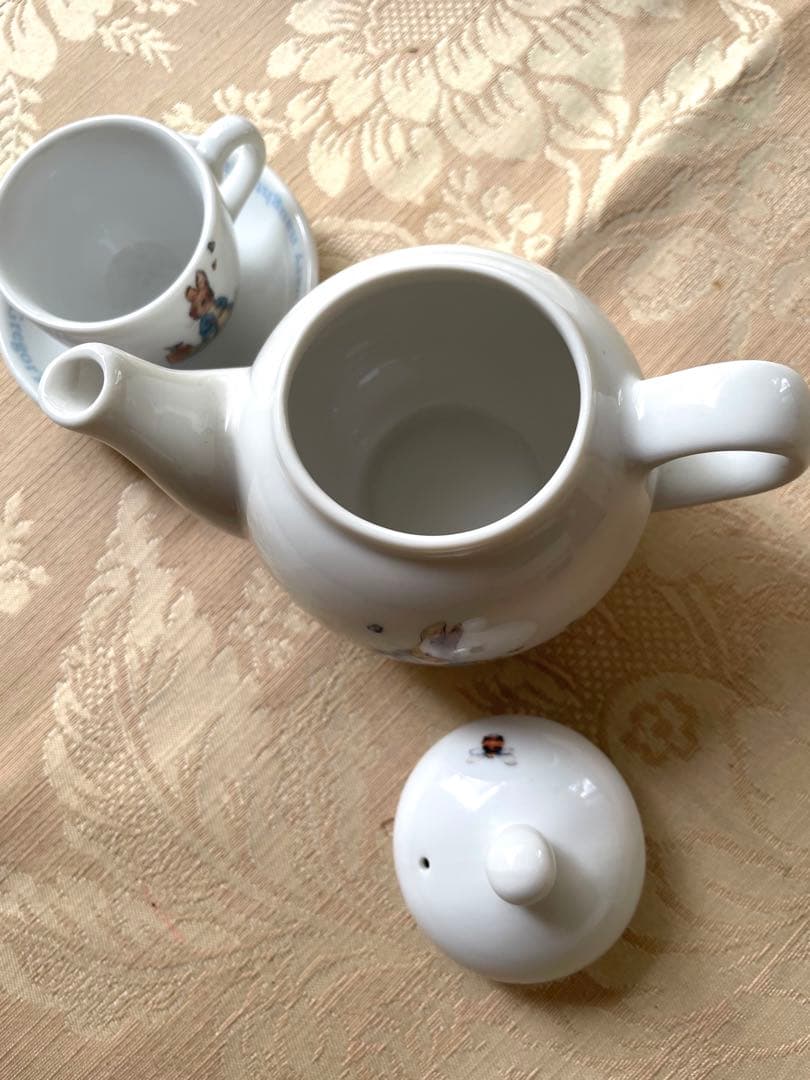 希少ピーターラビット　ミニチュアティーポット＆カップ＆ソーサ