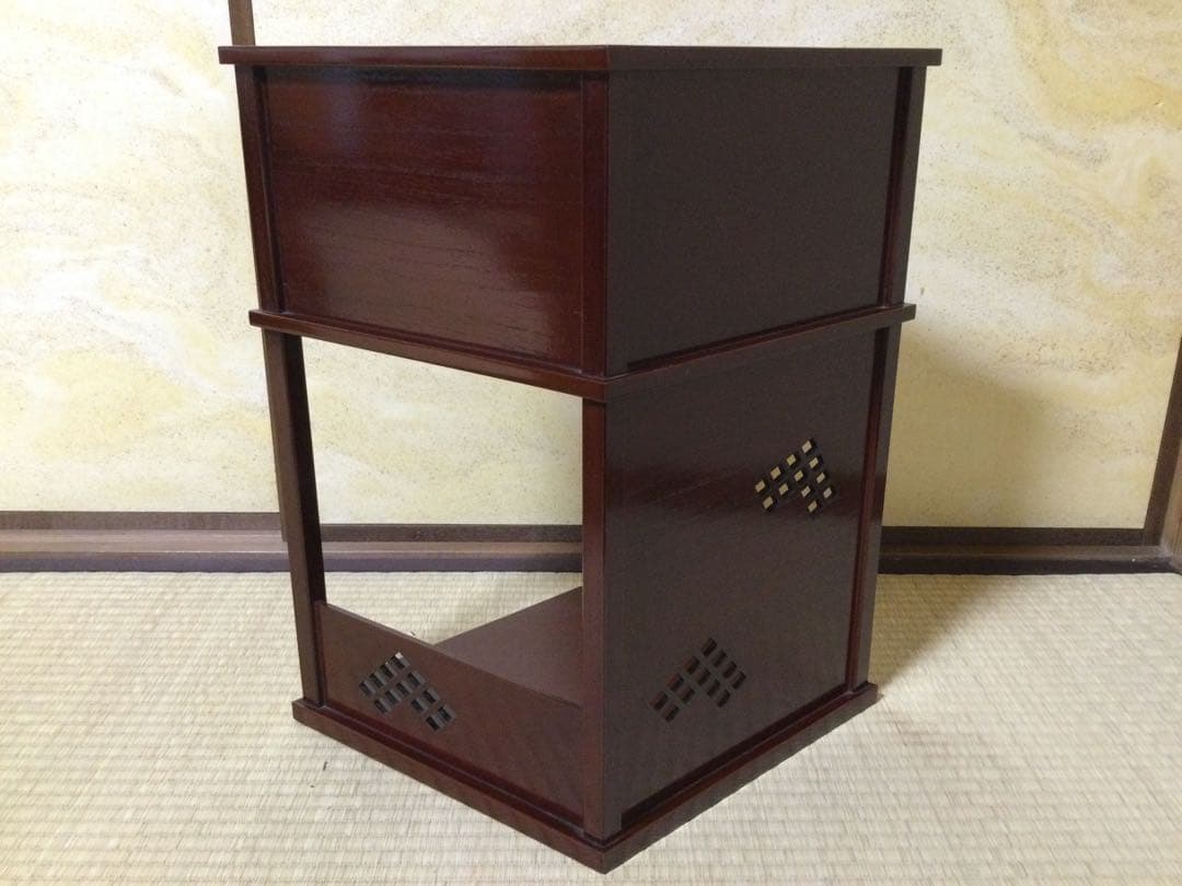 茶道具 徒然棚 溜塗 茶棚 箱付 L307