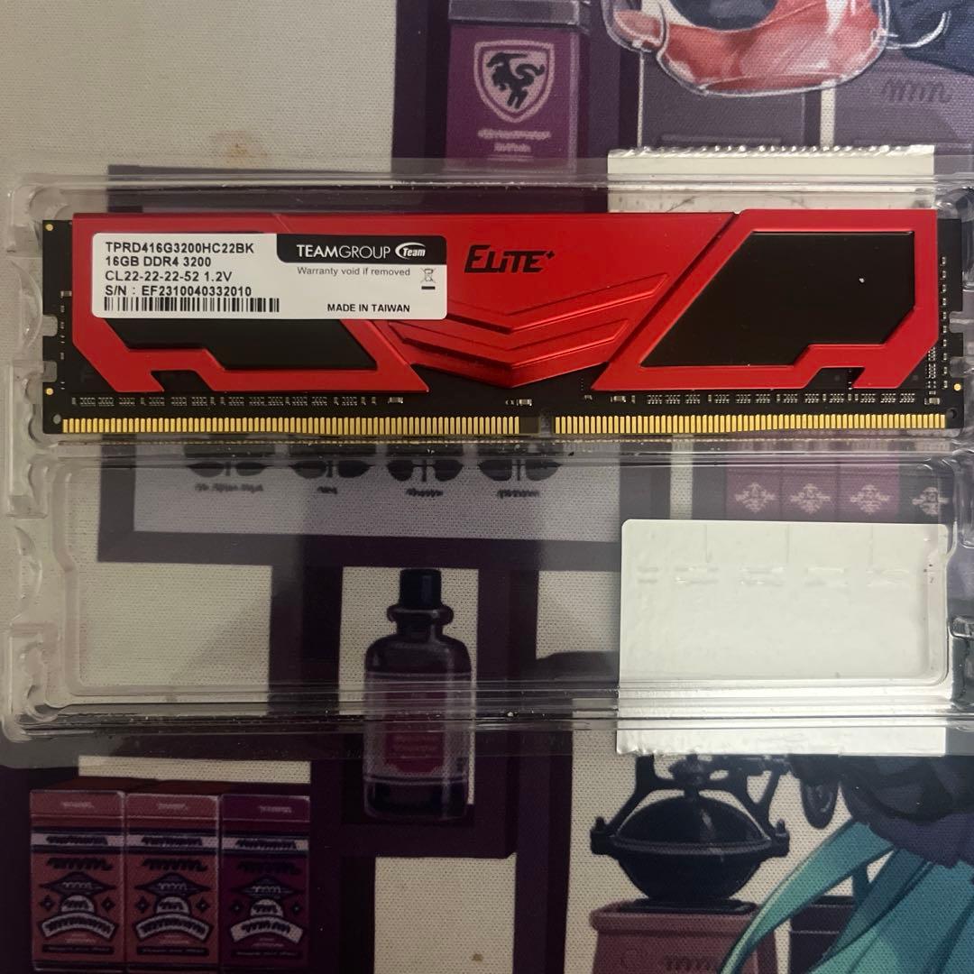 【動作確認済】TEAM DDR4 3200MHz 16GB ×1 メモリ