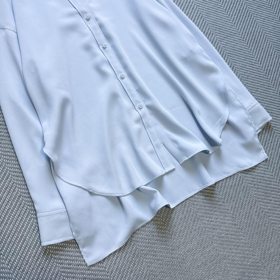 極美品 ノーブル Noble シーズンカラープレーンシャツ サックスブルー F