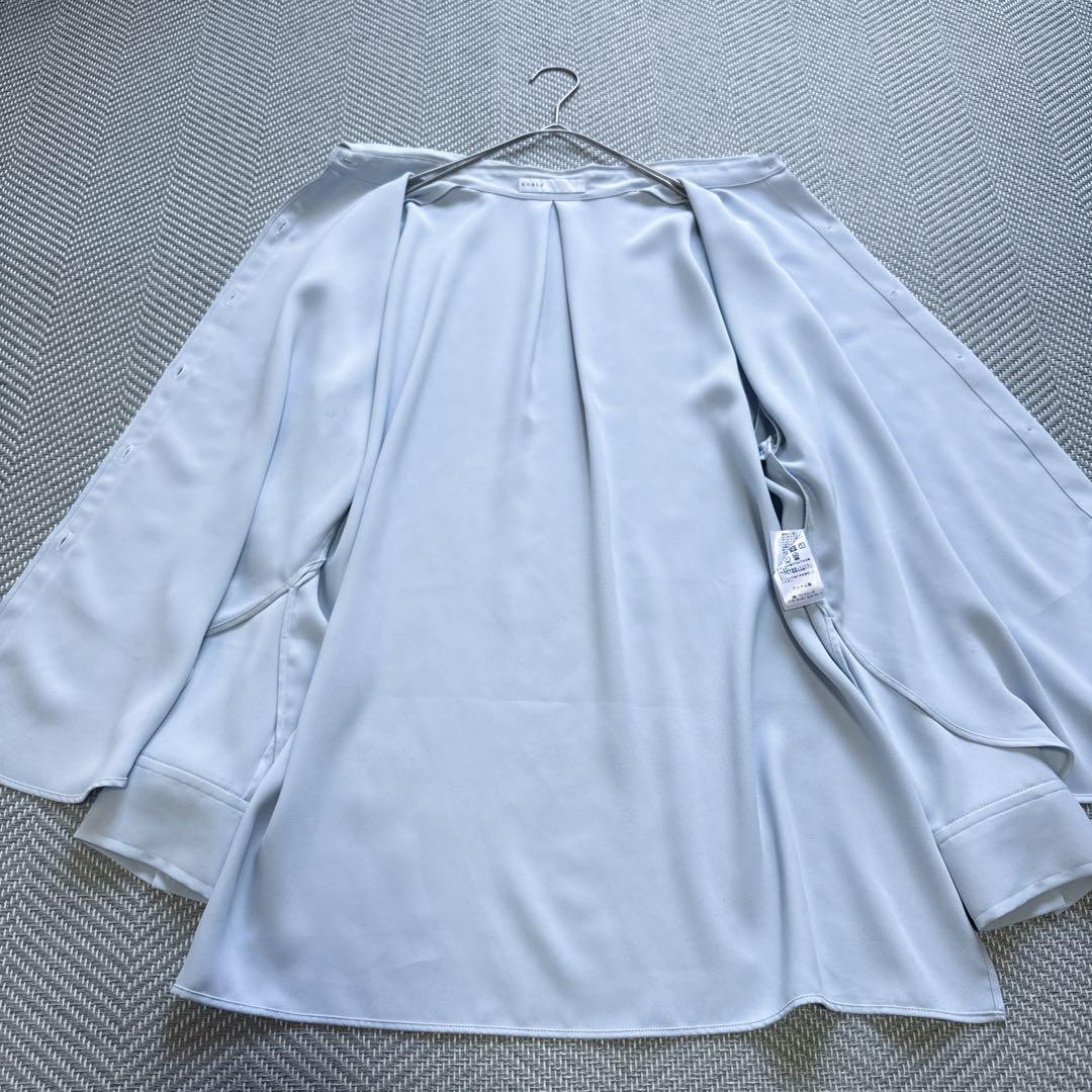 極美品 ノーブル Noble シーズンカラープレーンシャツ サックスブルー F