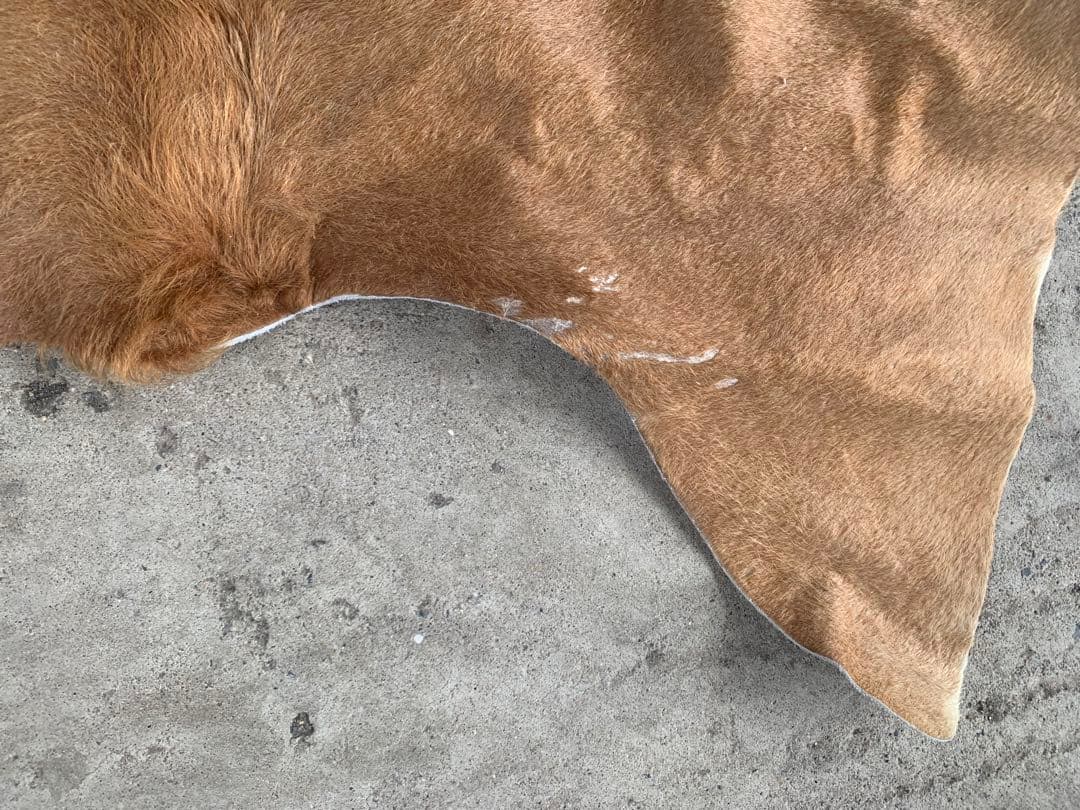 特大! ビンテージ 本革 カウラグ レザー ラグ