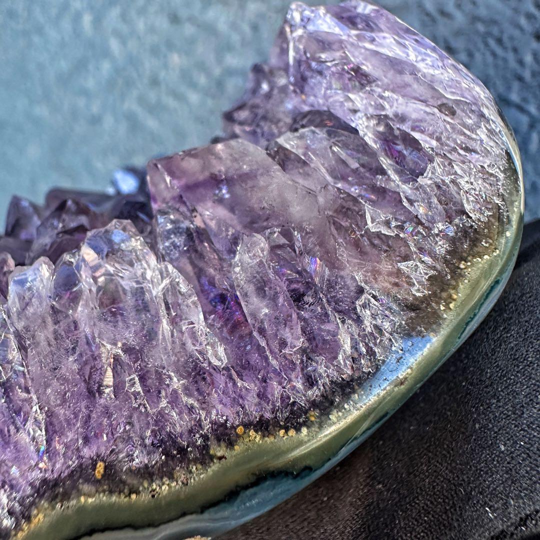 極上美麗☆瑪瑙レインボー☆アメジストクラスター パワーストーン天然石A1385