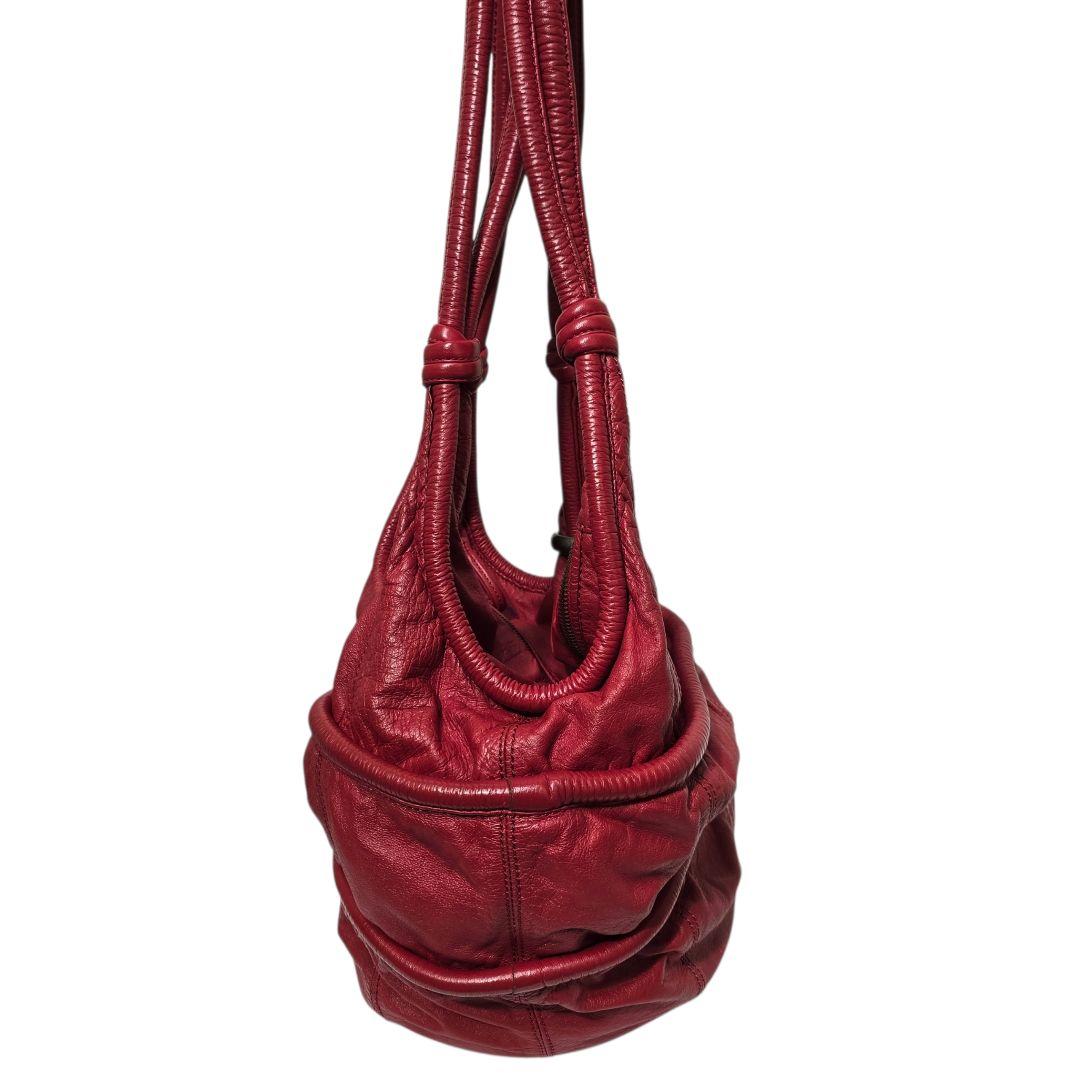 バッグ Diesel 2000s Red Leather Shoulder Bag