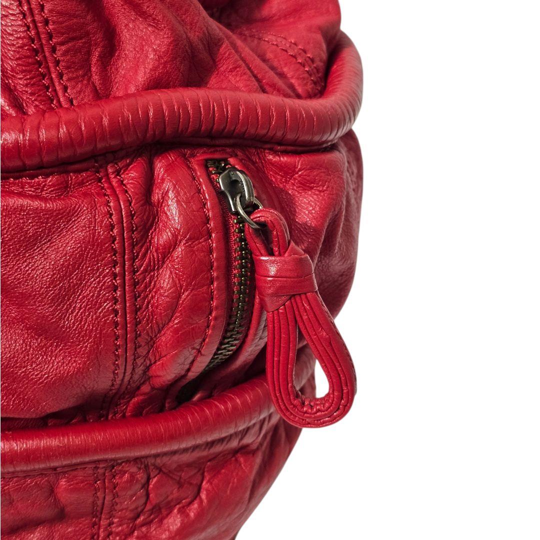 バッグ Diesel 2000s Red Leather Shoulder Bag