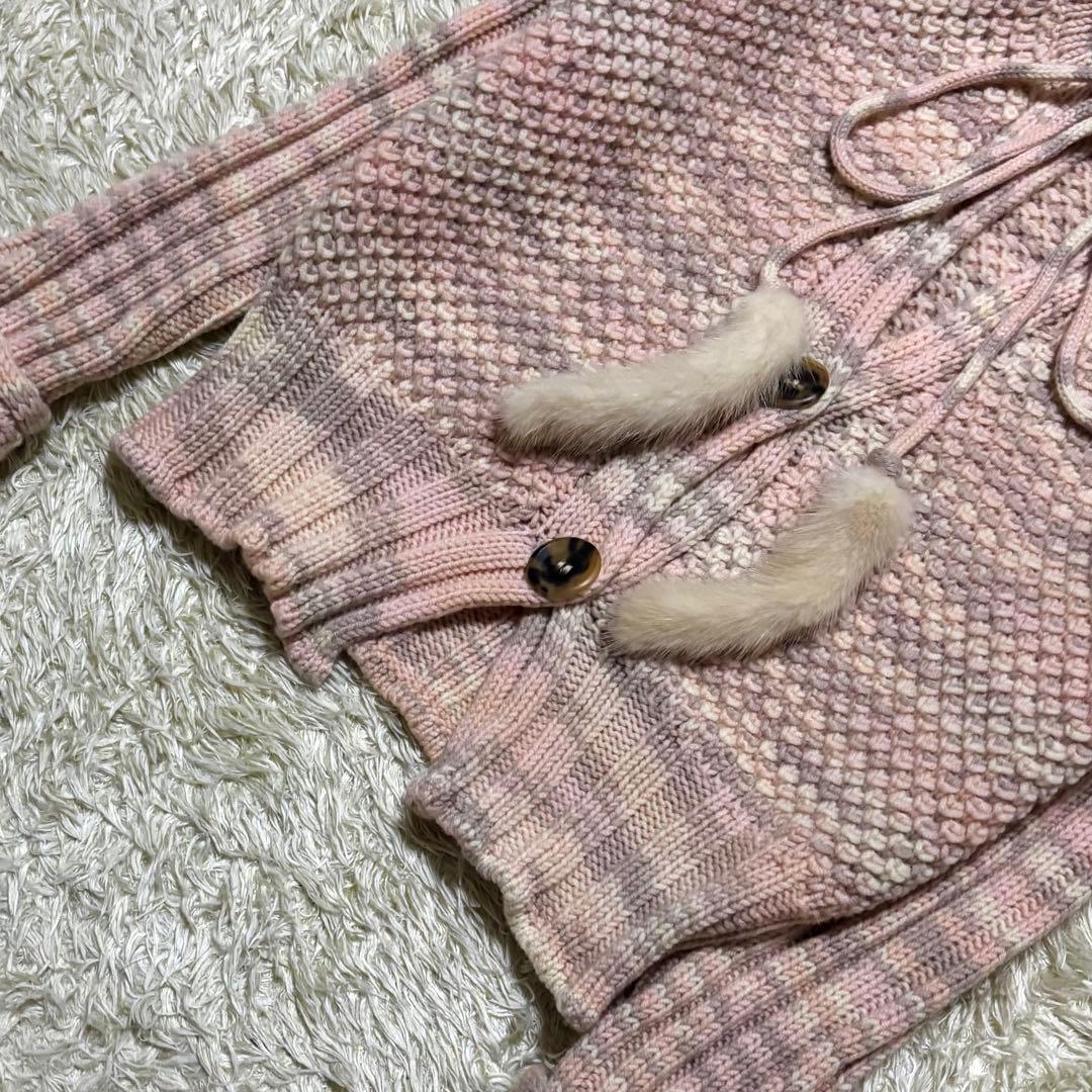 ミッソーニ 最高級 オレンジタグ ミンク カシミヤ ニットカーディガン イタリア