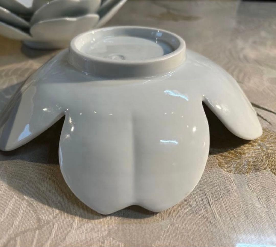 有田焼　白磁さくら型向付（5枚）