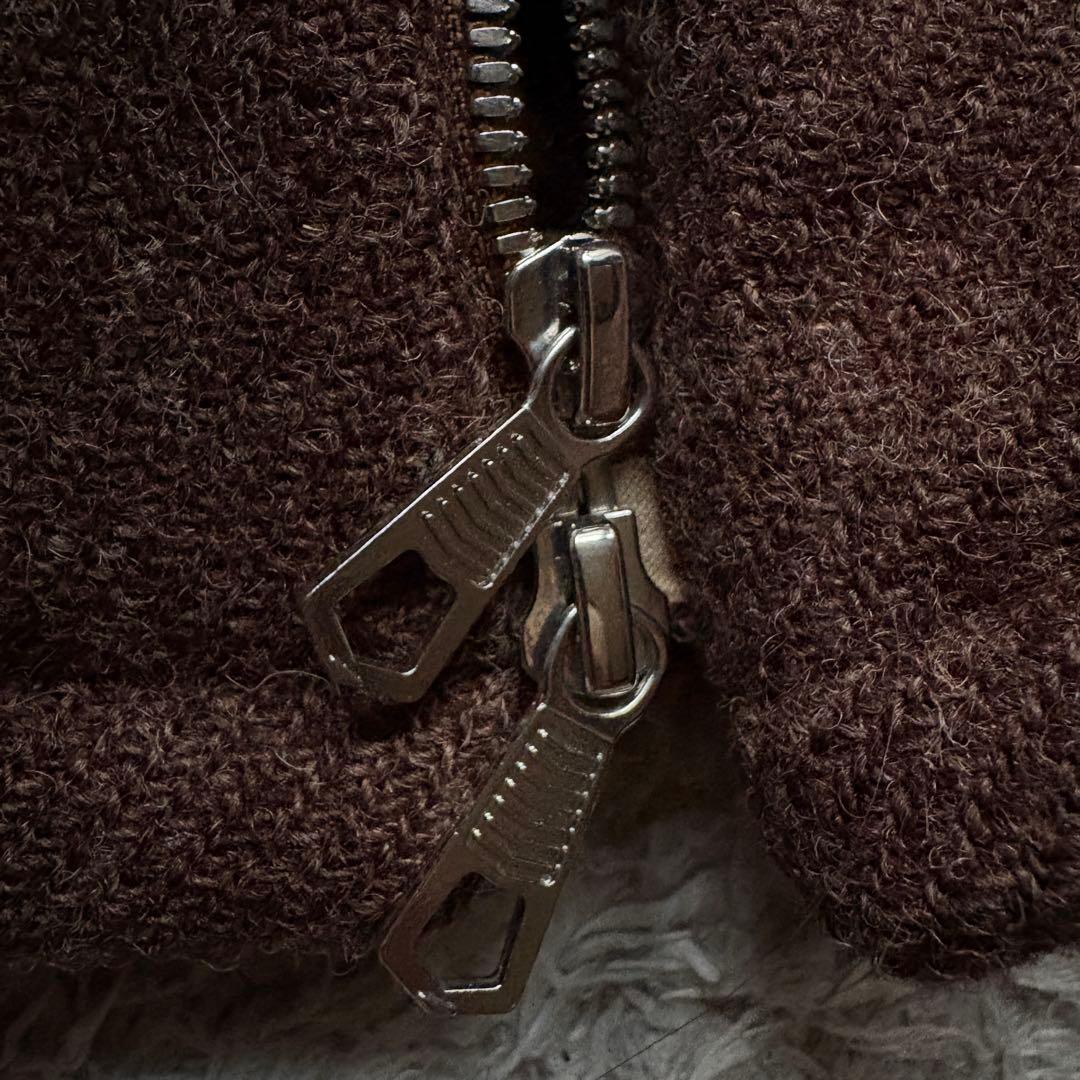 ★L相当★ APC ハリスツイード 比翼 ブルゾン ボア取り外し可 ダブルジップ