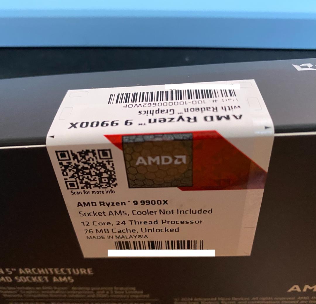 【 新品 未開封 】 AMD　Ryzen 9 9900X BOX　新品交換品