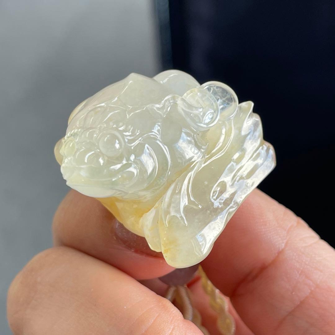 超レア 氷黄 ミャンマー産 天然ヒスイ 翡翠 金運財運 飾物 金運UP