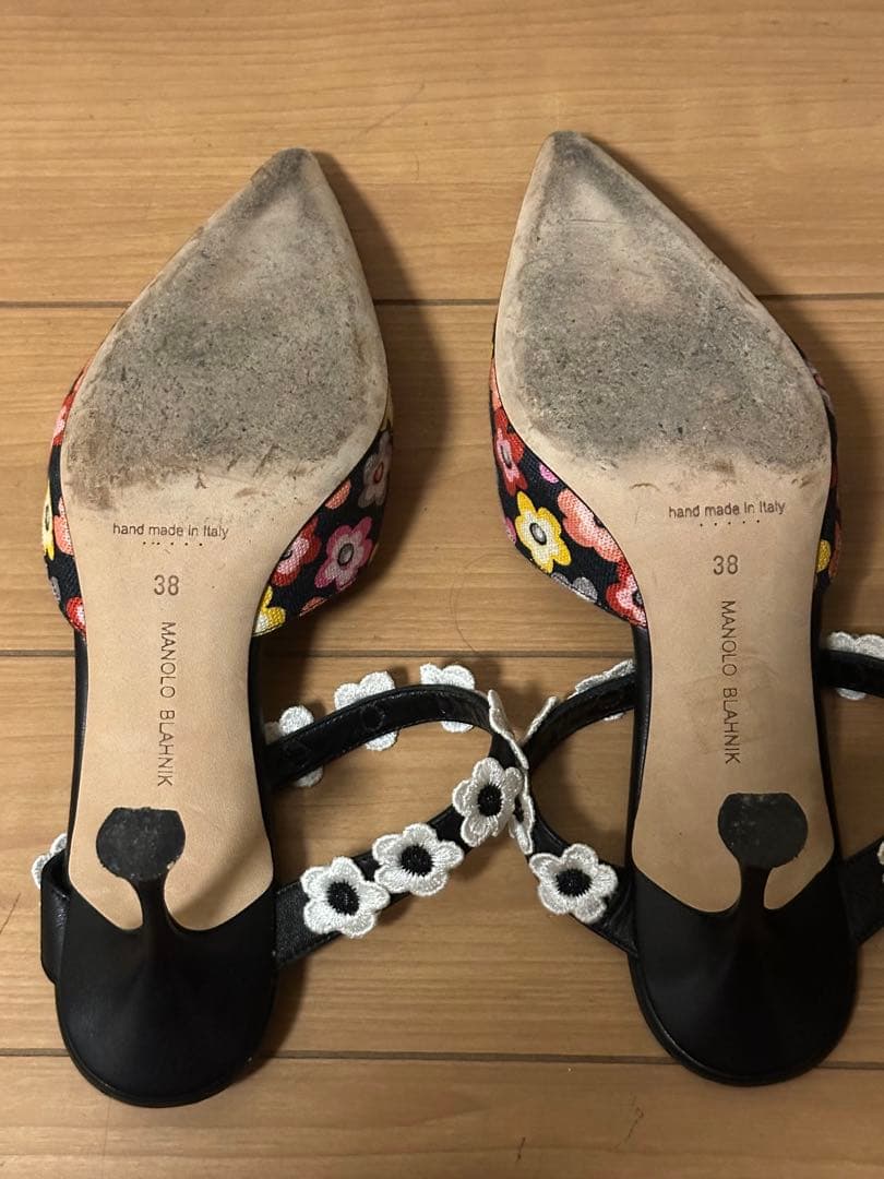 Manolo Blahnik 花柄ミュール 38