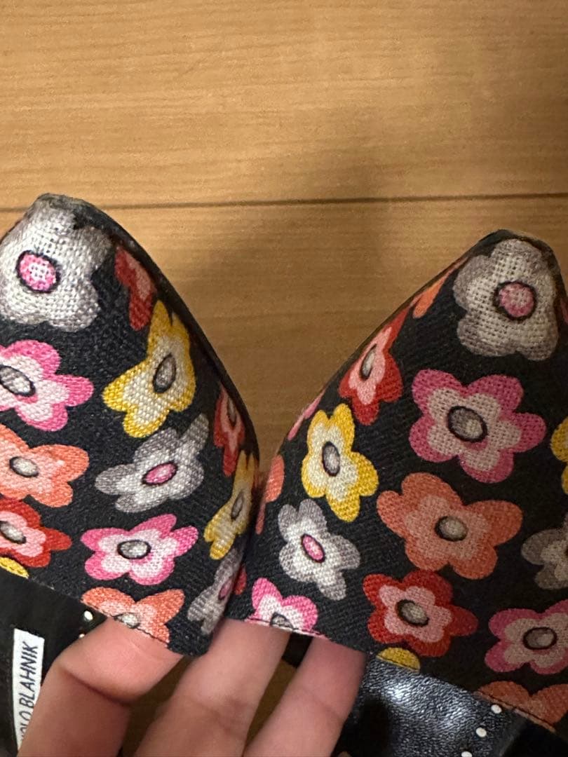 Manolo Blahnik 花柄ミュール 38