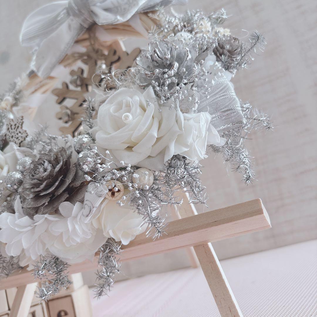 No146 聖なる夜のWhite ❄︎.*クリスマスリース