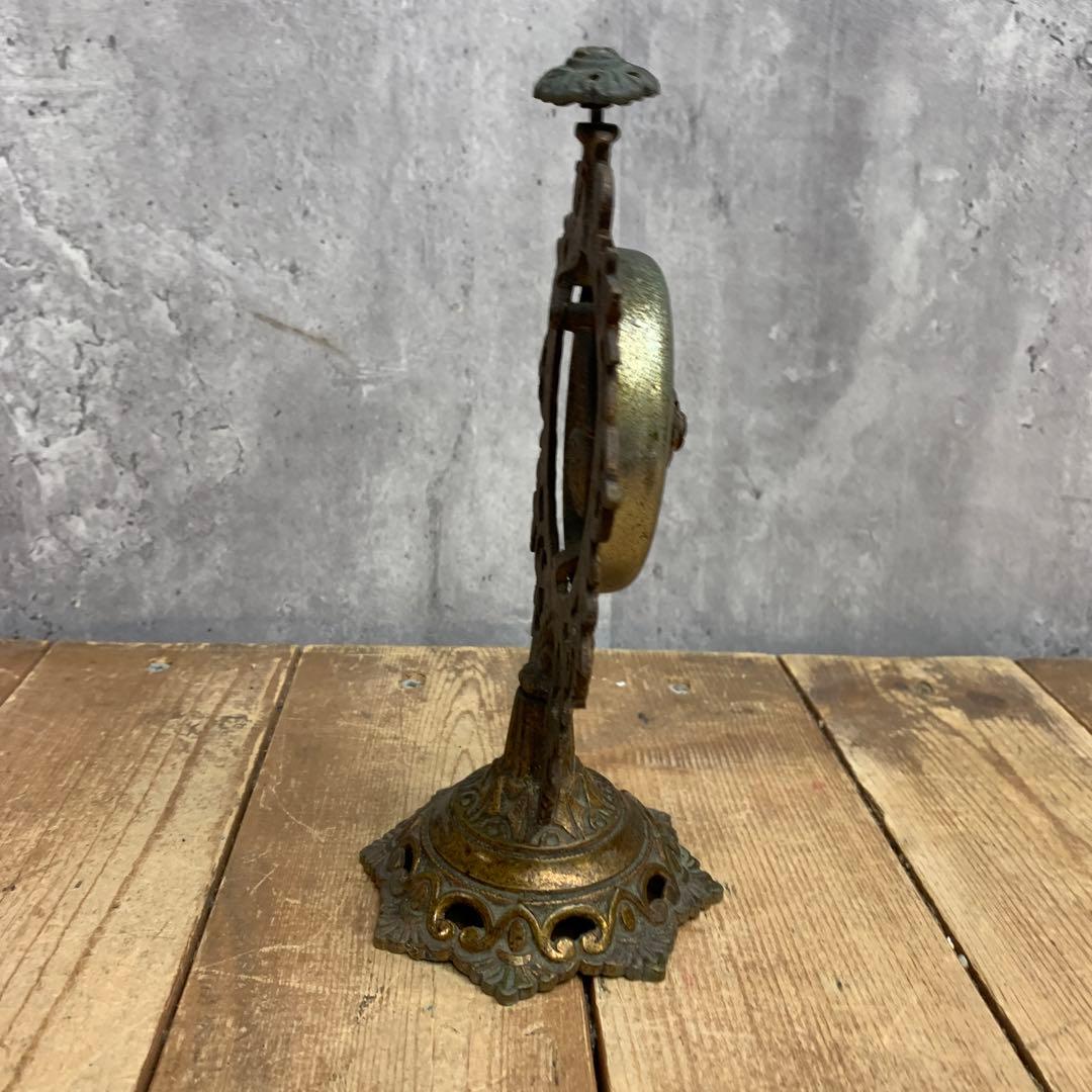 E-4 希少 アンティーク 卓上ベル 呼び鈴 カウンターベル 真鍮製 百合の紋章