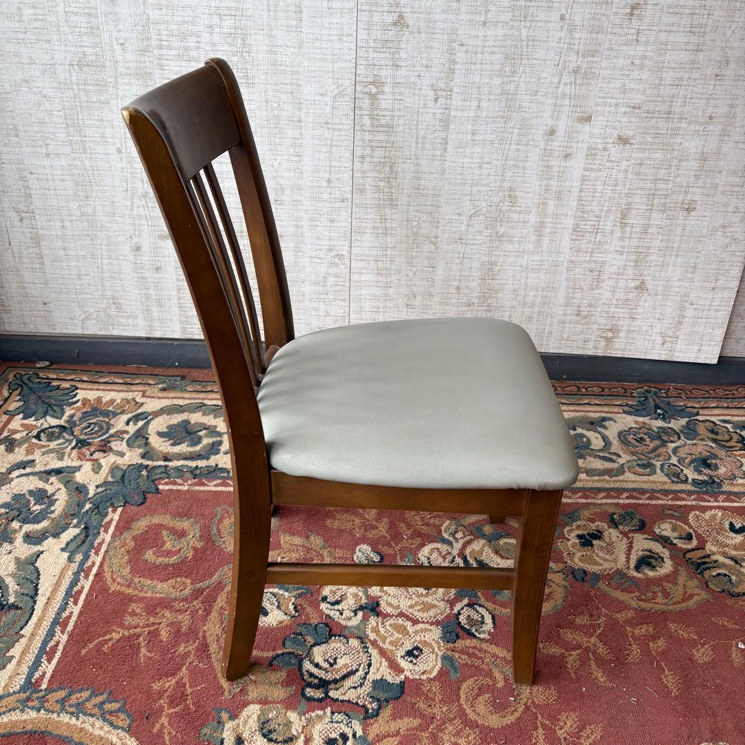 ② 昭和レトロ カリモク ダイニングチェア 木製椅子 古家具 グレー ビンテージ