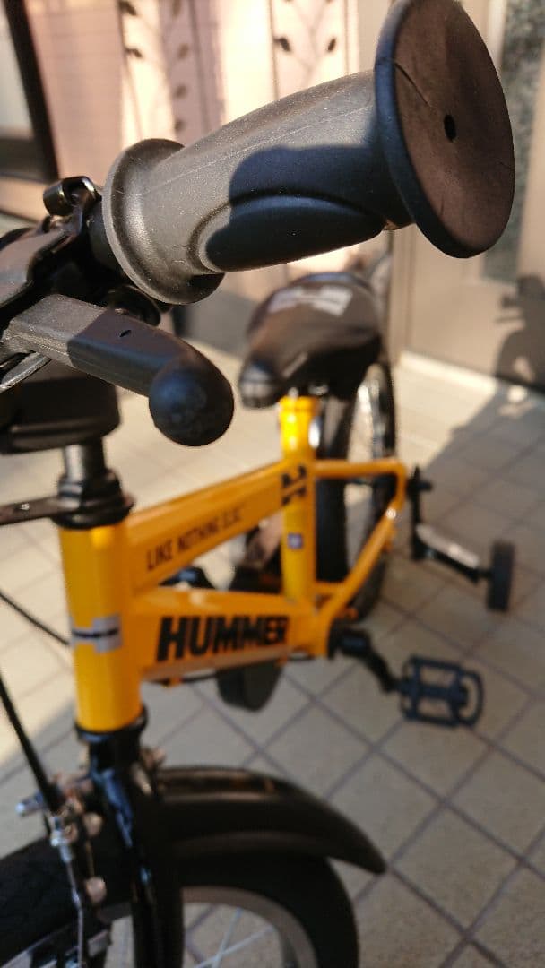美品 HUMMER 子供用自転車 補助輪付 16インチ イエロー