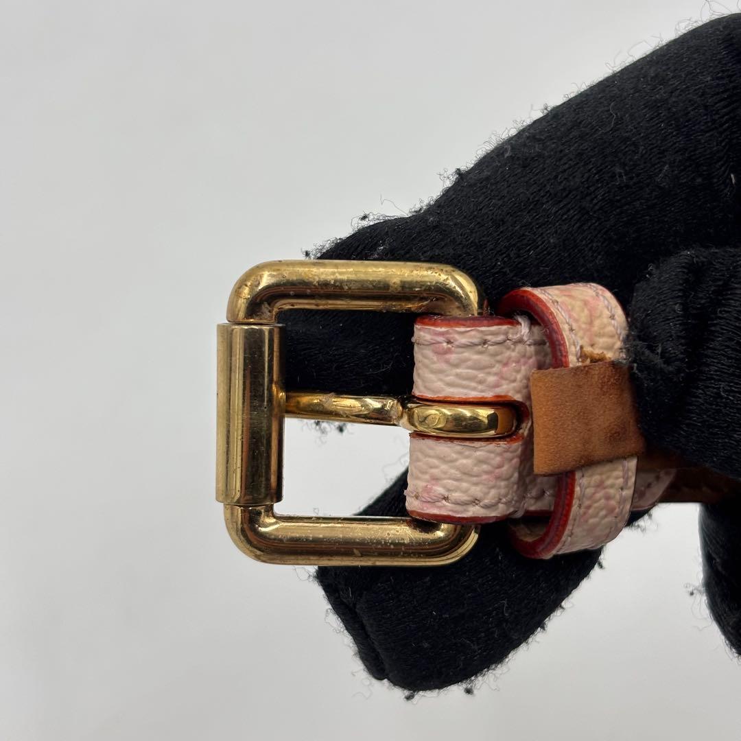 ルイヴィトン モノグラム サンチュール　レザーベルト M9273 ピンク系