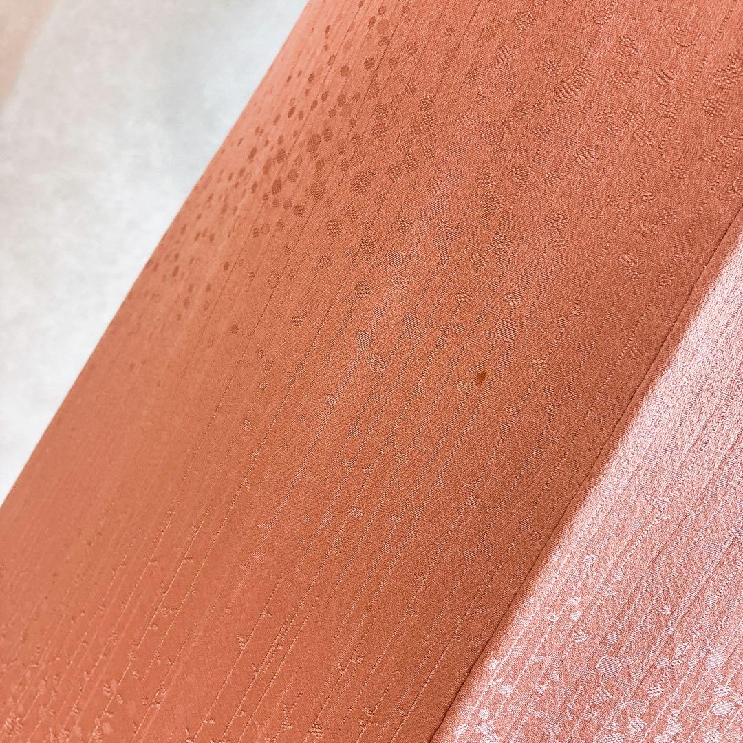 単衣　色無地フルセット　着物　正絹　しつけ糸付き　枝葉地紋　G15