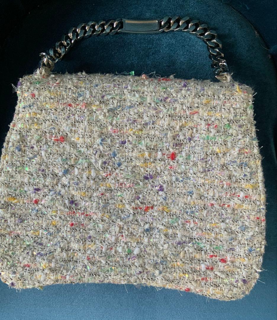 中古　美品　CHANEL 白　ツイードショルダーバッグ　証明書あり
