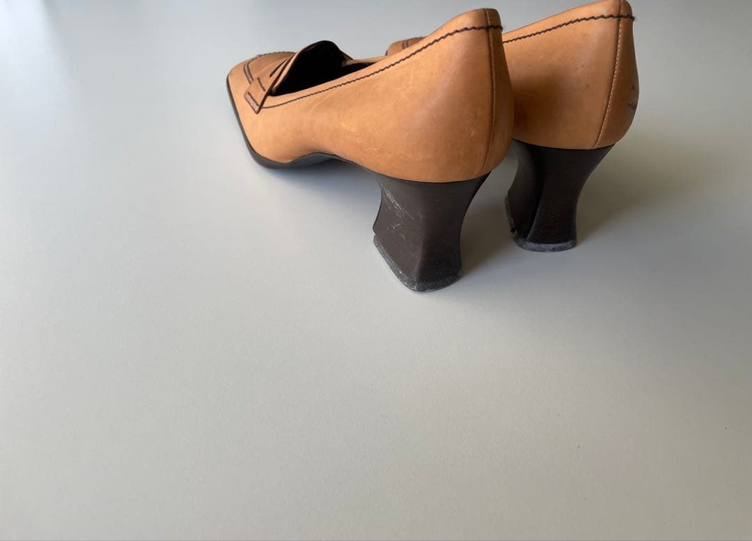 専用 Prada Square Toe Leather Shoes 38 1/2