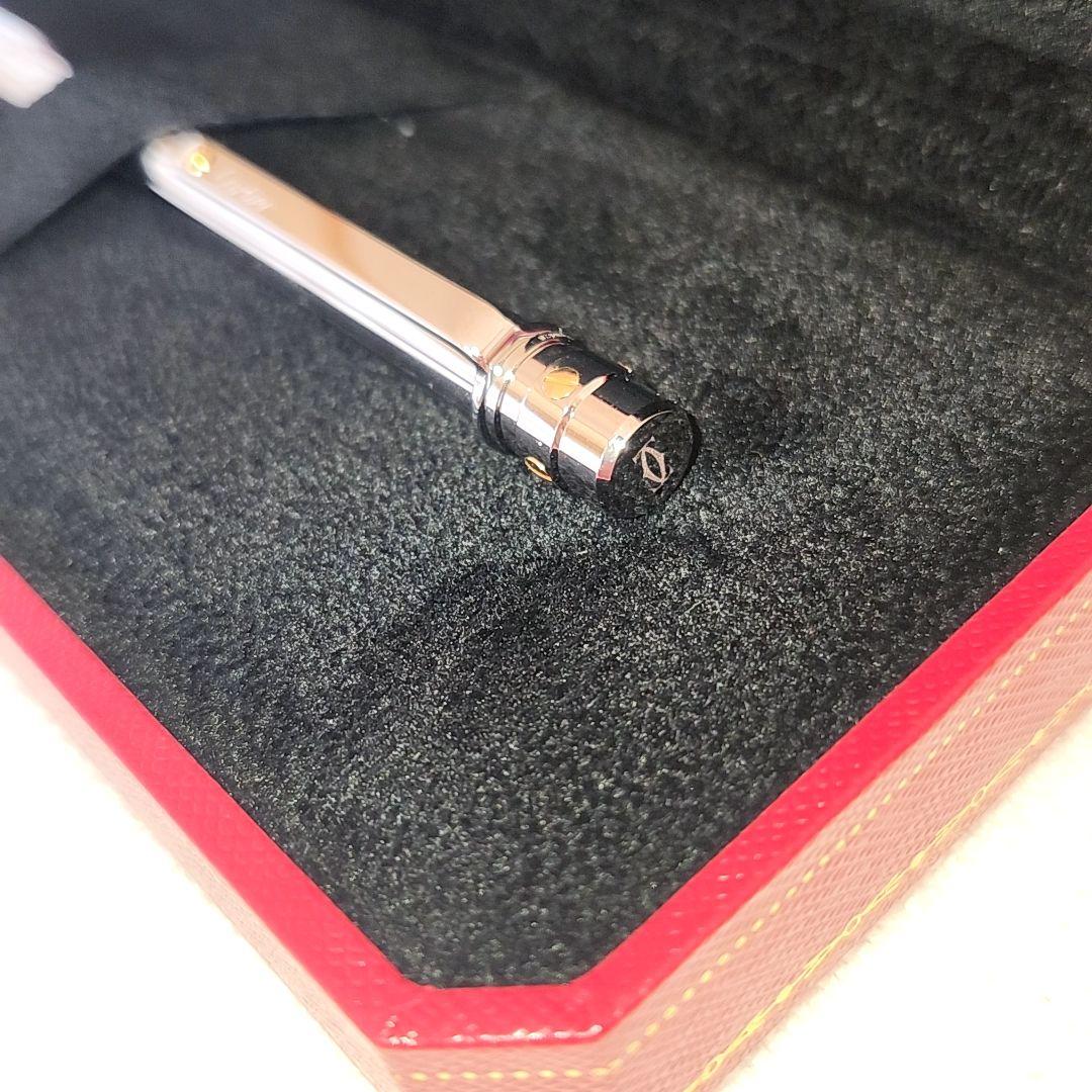 Cartier カルティエ　サントス　シルバー×ゴールド　ストライプ　ボールペン