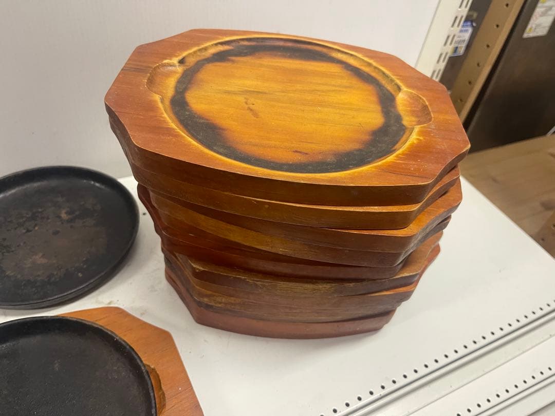 業務用鉄板皿木製トレー付