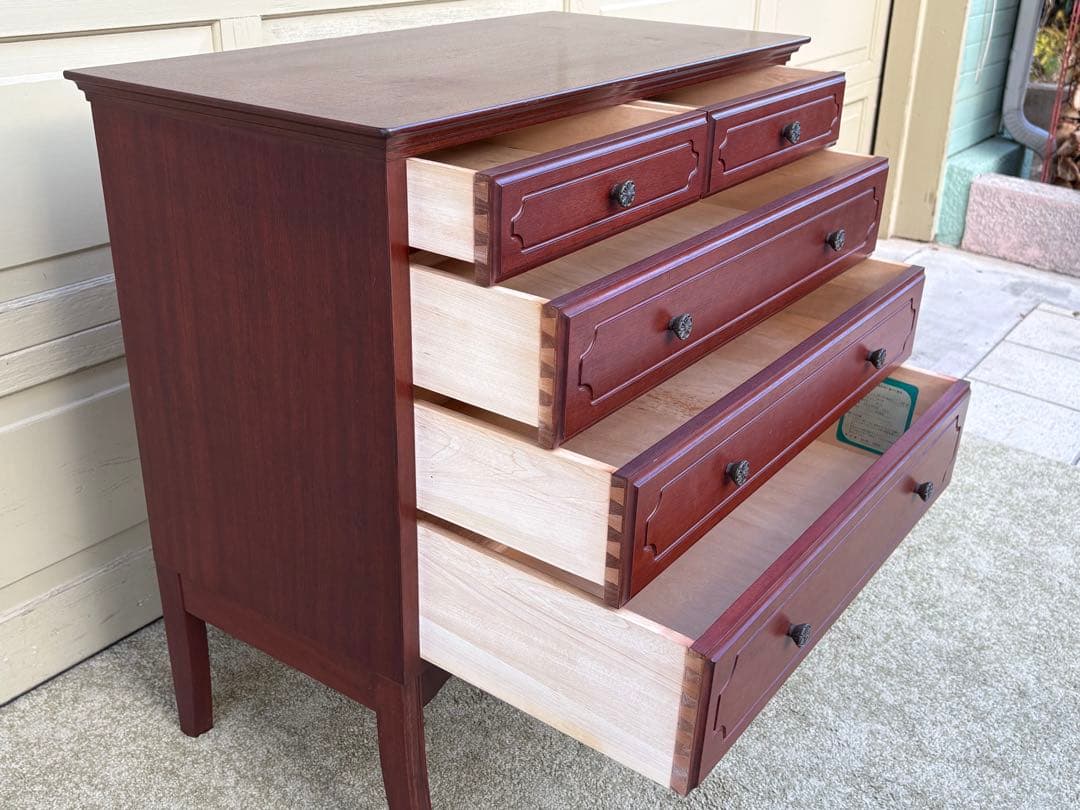 クラシック 猫脚チェスト 4段 木製 マホガニー調 引出し収納 アンティーク調