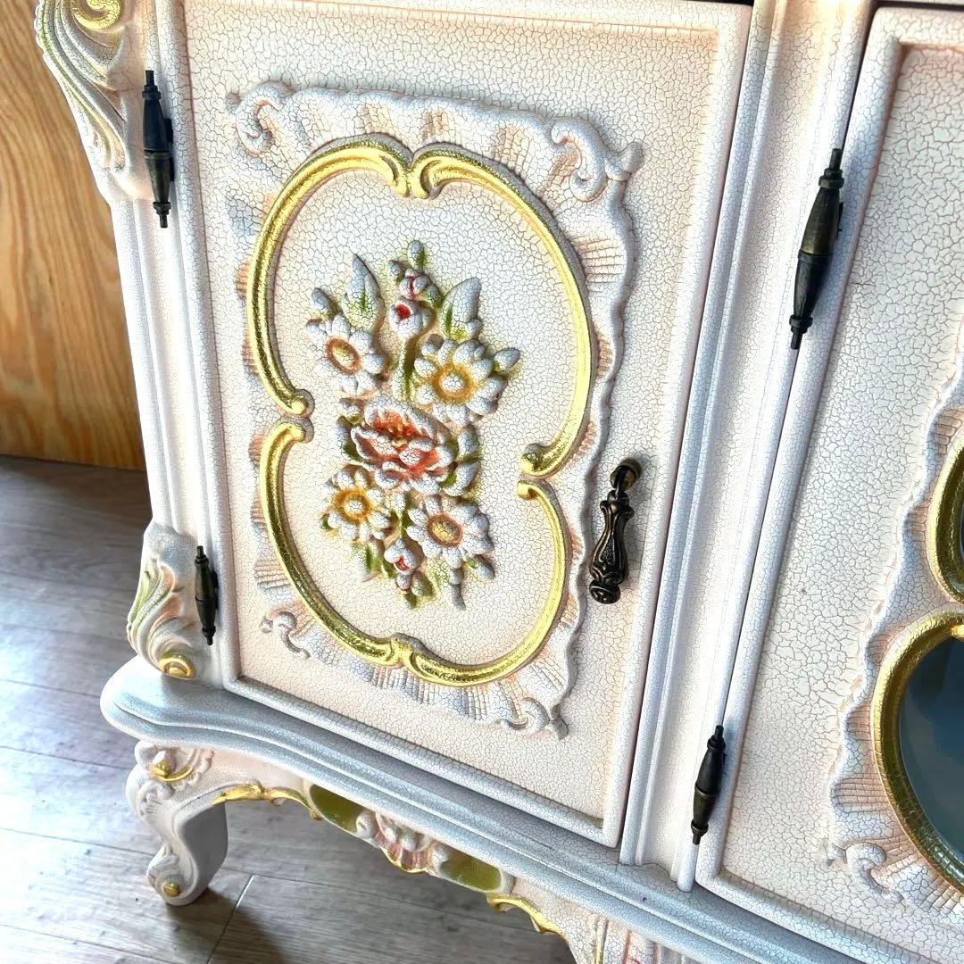 テレビボード　ロココ調　猫脚 プリンセス ヨーロピアン 姫系　花柄⑤