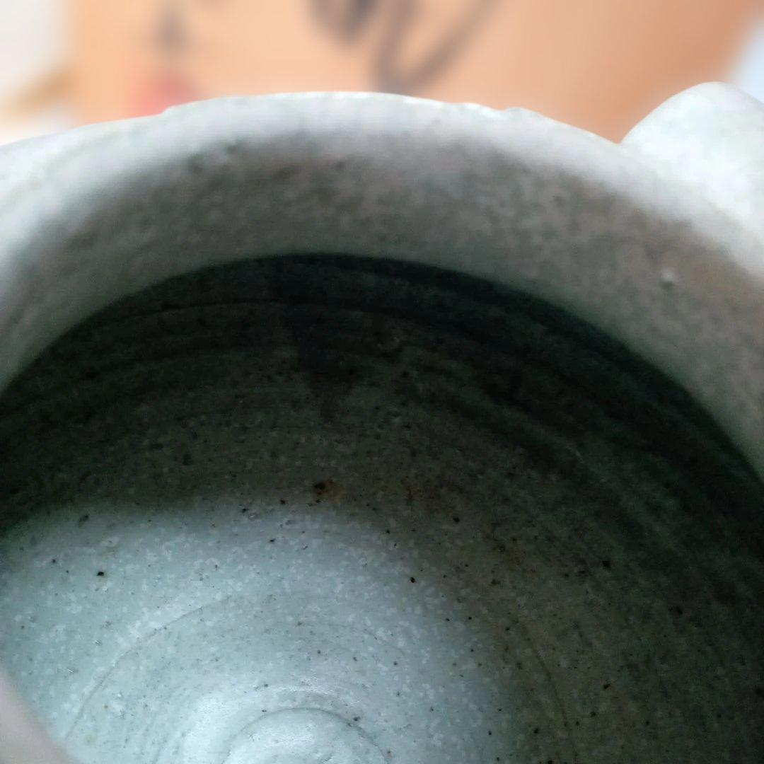 白釉耳付き花瓶 骨董 作家物 生け花 共箱入り