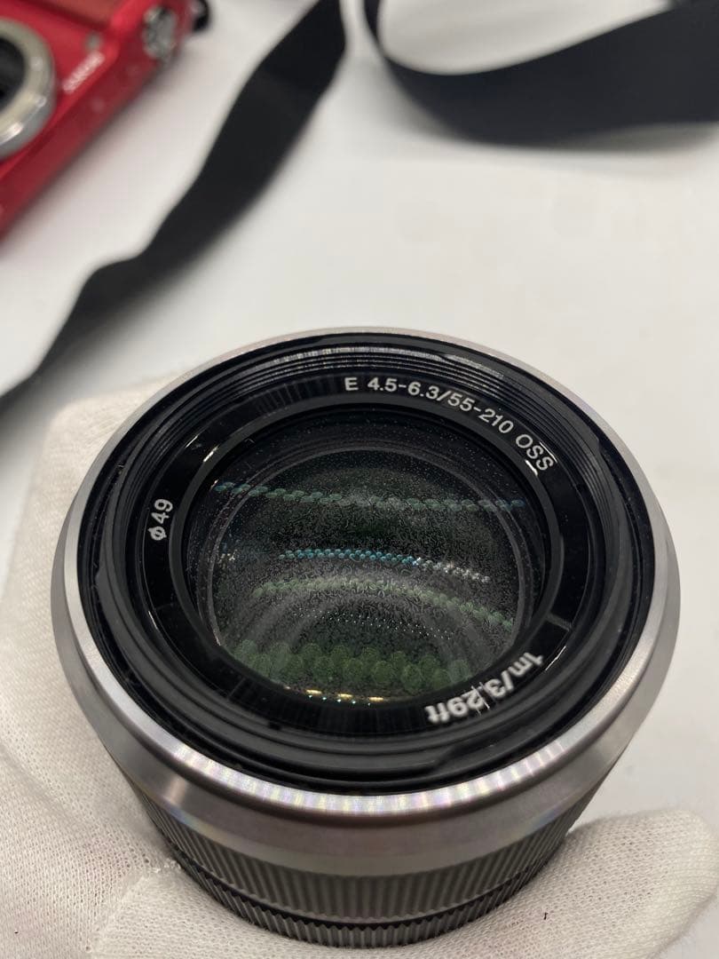 SONY NEX-3 レッド 望遠レンズキット SEL55210 バッグ付