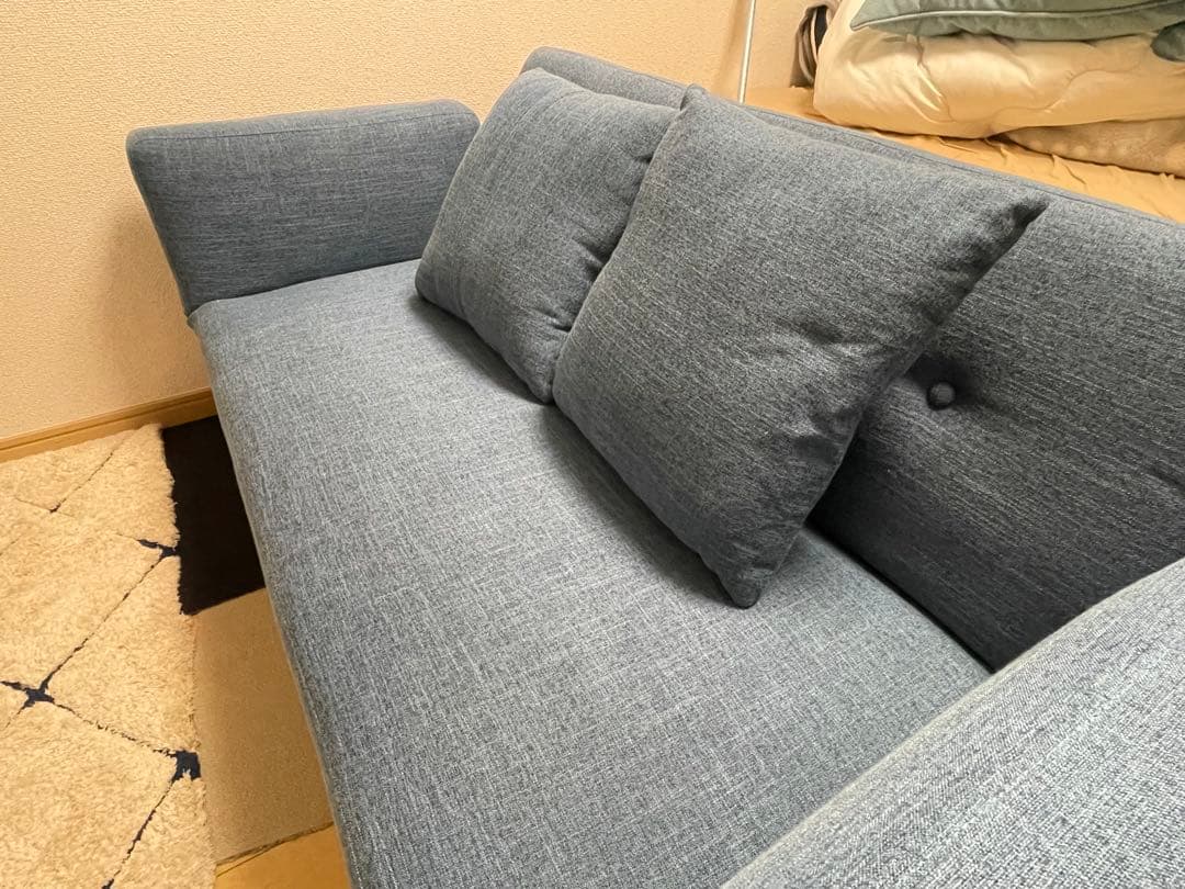 LOWYA［幅130］2人掛けソファソファベッド 天然木脚ファブリック