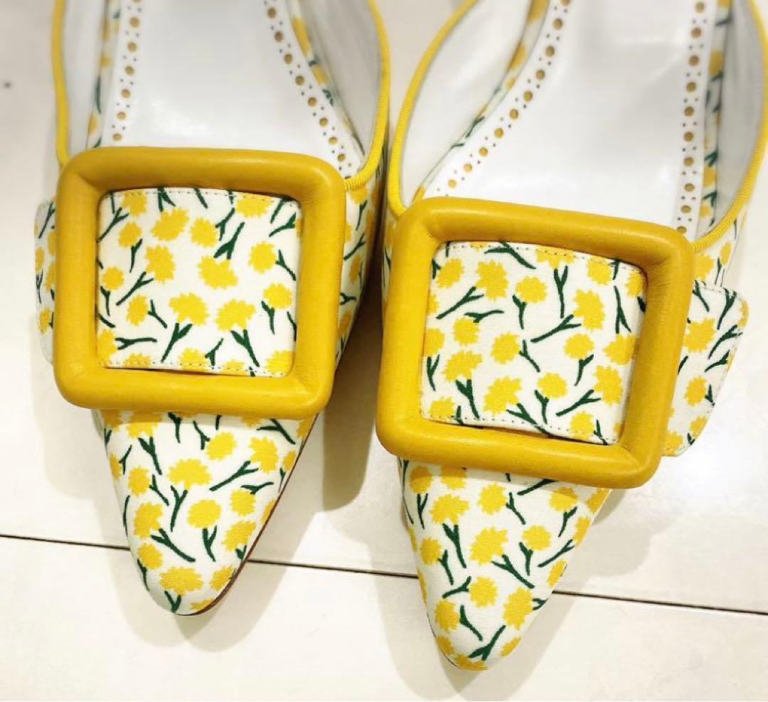 専用マノロブラニクコットンフラワーミュール12.3万361/2メイセール未使用