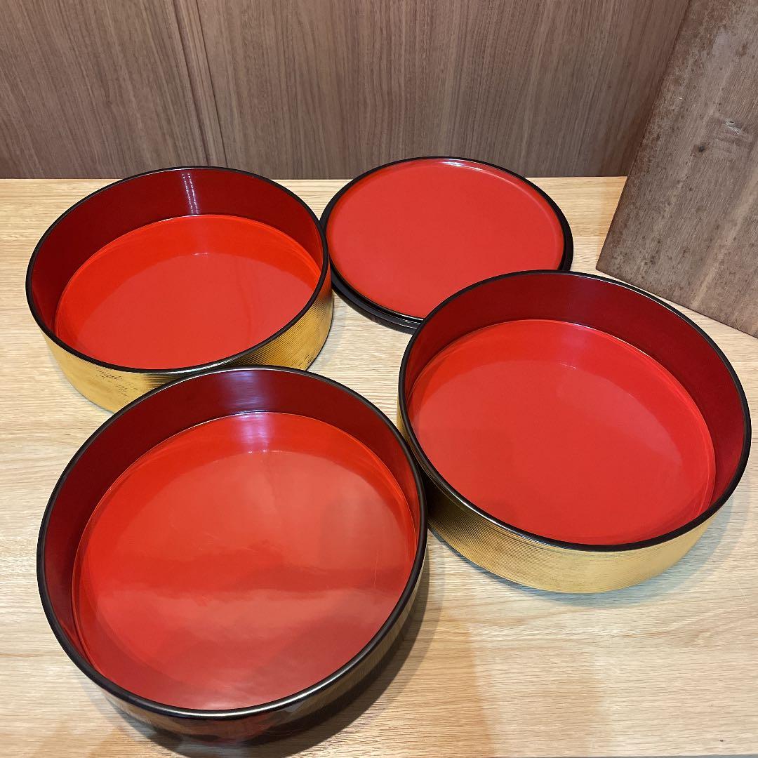 平安堂　山田平安堂　光悦鶴　蒔絵　丸重箱