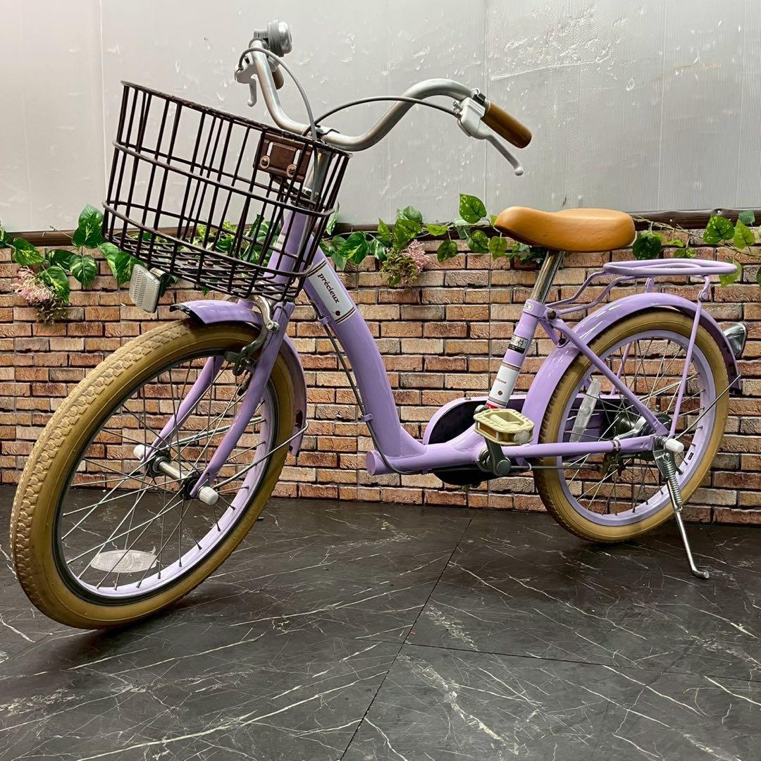 【75】子供用自転車 子供車 precieux パープル 18インチ シングル