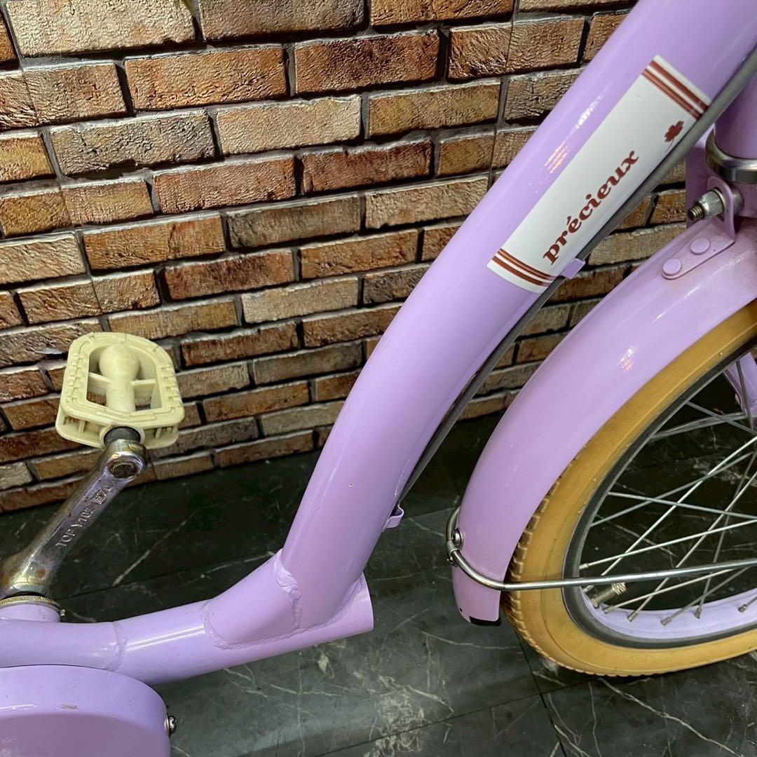 【75】子供用自転車 子供車 precieux パープル 18インチ シングル