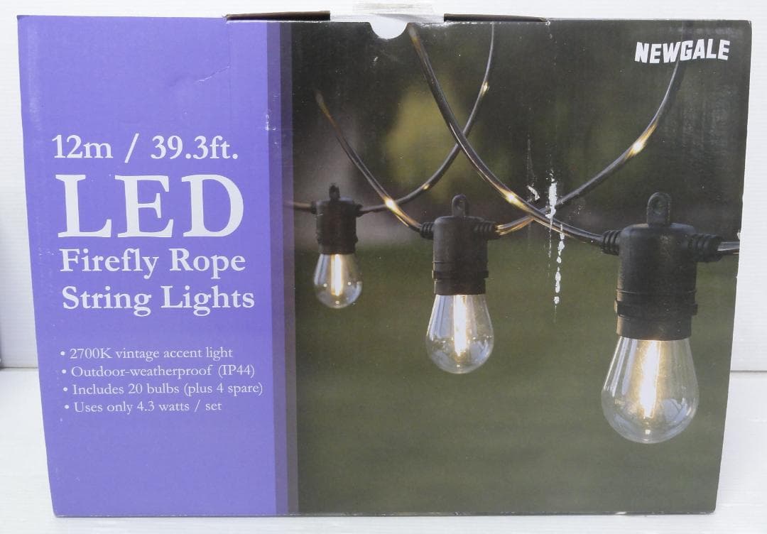 NEWGALE 12m LED ファイヤーフライロープ ストリングライト