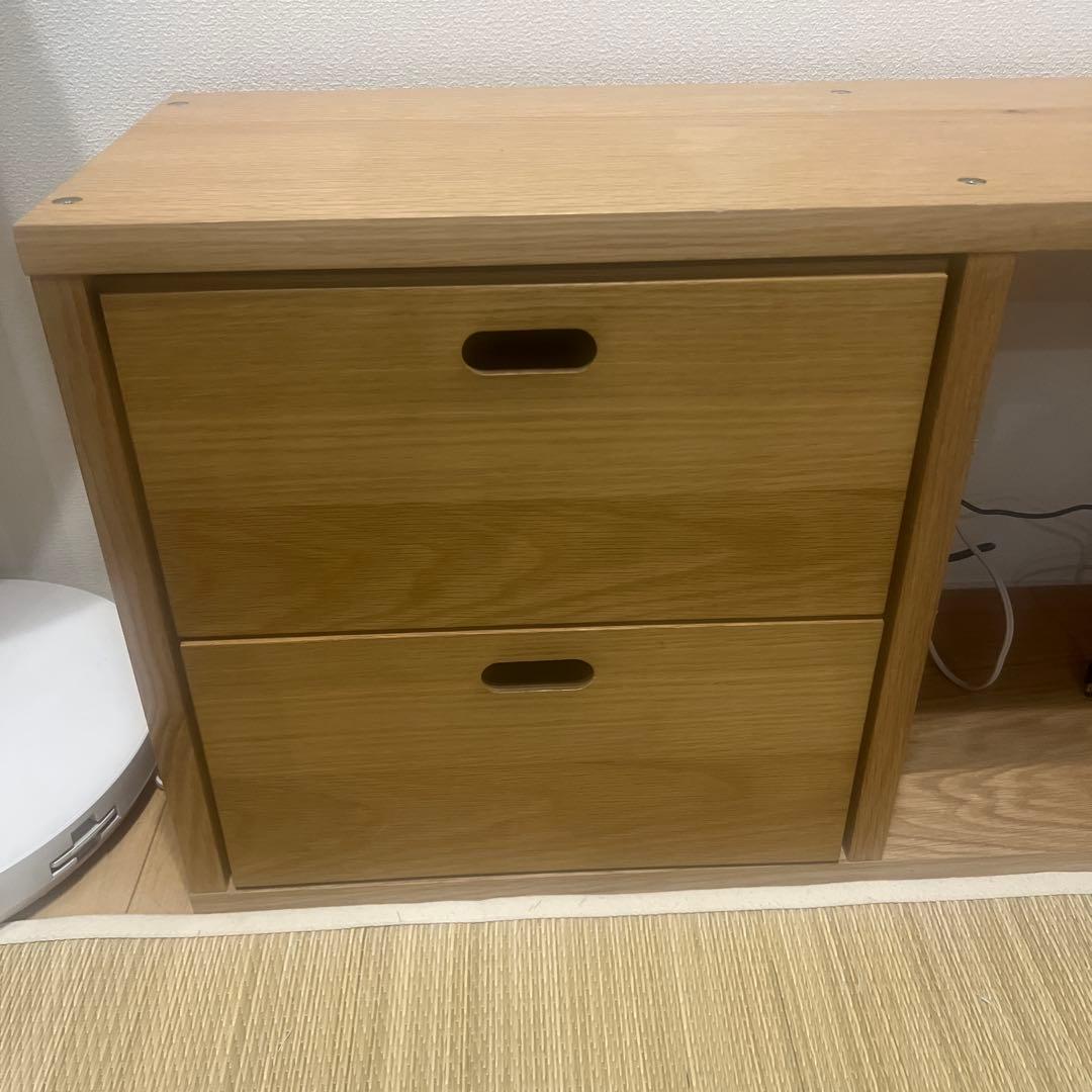 無印良品・中古・完成品 スタッキングシェルフ・3段・オーク材