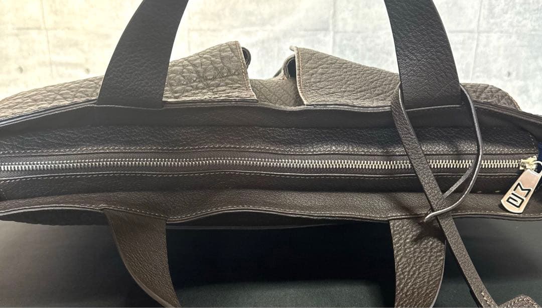 専用品MAURO GOVERNA ダークブラウン レザー A4ビジネスバッグ