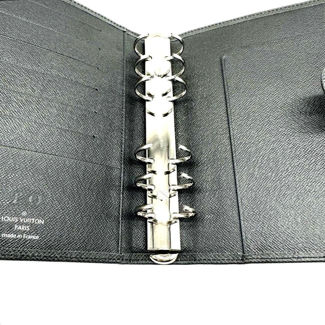美品★ルイヴィトン 手帳カバー アジェンダMM タイガ 黒　LVロゴ　本革