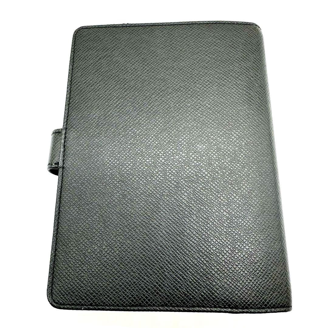 美品★ルイヴィトン 手帳カバー アジェンダMM タイガ 黒　LVロゴ　本革