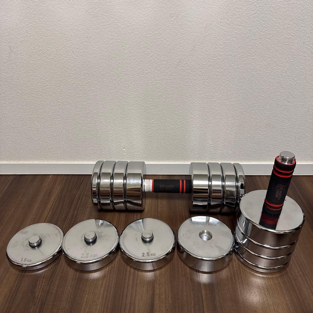 Northdeer ダンベル 可変式20kg 鏡面仕上げ クロムメッキ仕上げ ②