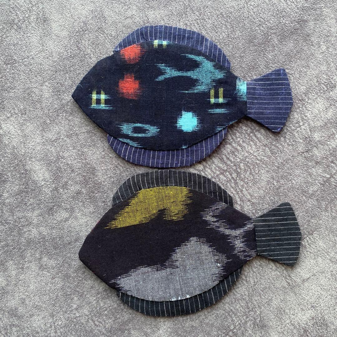 カレイのコースターハンドメイド(No.92)小12匹と(No.94 )小 2匹