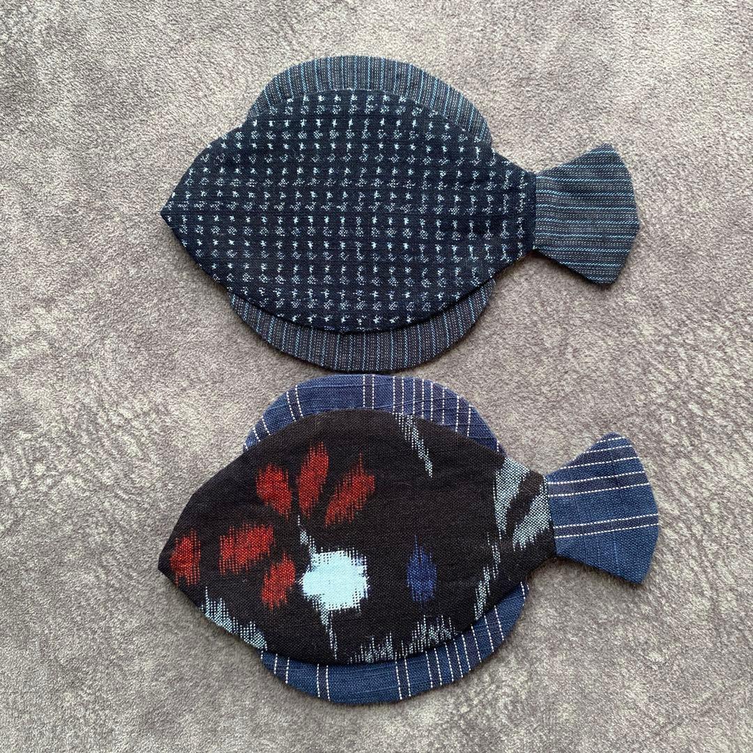 カレイのコースターハンドメイド(No.92)小12匹と(No.94 )小 2匹