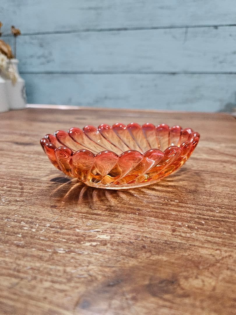 Baccarat オールドバカラ バンブーローズ 小型 クリスタルガラスのトレイ